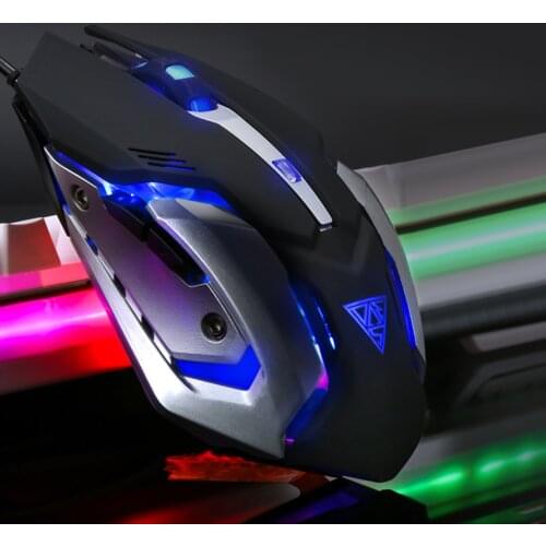 Vococal LED Wired 4000DPI 6 Buttons Mechanical Gaming Gaming Mouse Mice with Breathing Light for PC Overwatch Lol Dota Pubg