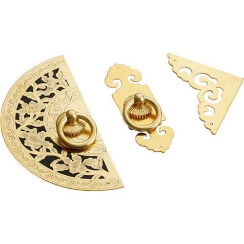 10pcs Gold Brass Kitchen Cabinet Knobs Cupboard Door Handles Vintage Wardrobe Furniture Hardware Handle Jewelry Box Drawer Pulls