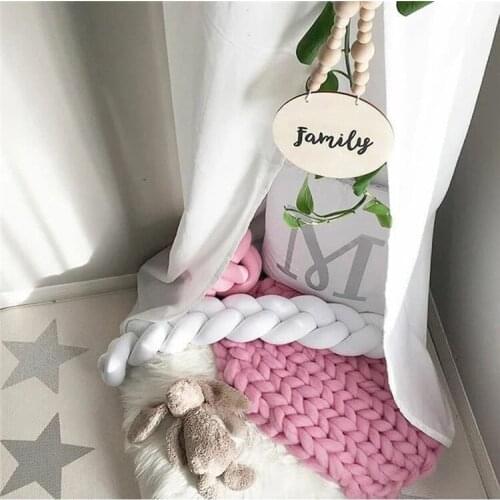 1.5/2M Baby Crib Bumpesr Pigtail Kids Cot Bed Kids Pillow Braid Cushion Bumper for Infant Living room decoratioA024