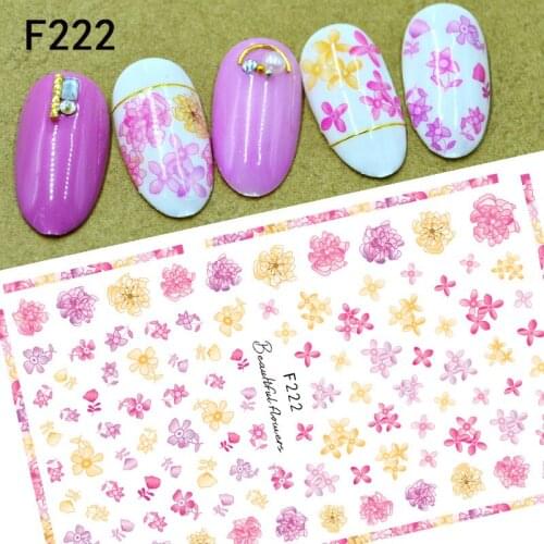1 Sheet Nail Stickers Black White Geometric Flower Letter Patterns Adhesive Transfer Decals Nail Art DIY Design Decoration