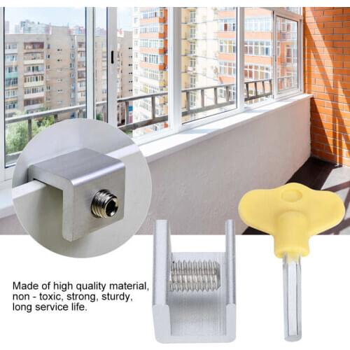 10 Set Sliding Window Safety Lock Aluminum Alloy Slide Security Lock Stopper with Keys Window Lock Stopper