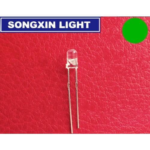 1000PCS/LOT 3mm green led light emitting diode XIASONGXIN LIGHT F3MM LED DIODES GREEN 520-570NM 2.0-3.6V 20MA
