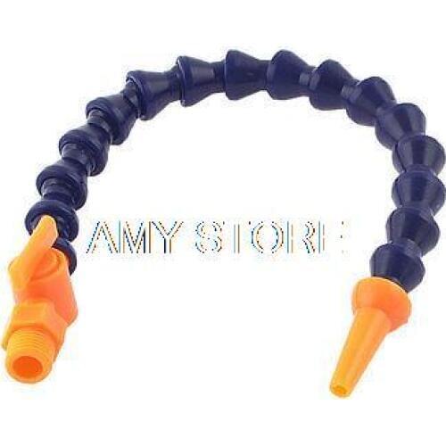 13.2" Length 1/4" BSPT Plastic Flexiable Water Oil Coolant Pipe w Control Valve