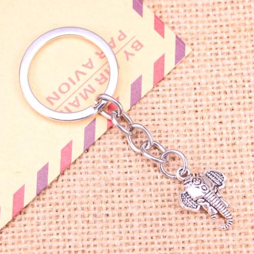 20pcs New Fashion Keychain 22x16mm elephant head Pendants DIY Men Jewelry Car Key Chain Ring Holder Souvenir For Gift
