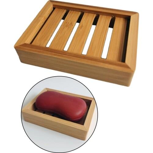 Bamboo Soap Dish Rustic Bathroom Sink Kitchen Wooden Soap Holder Sponges Handmade Bathtub Storage Box Drainage Decor