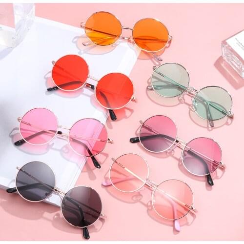 2021 Kids Metal Frame Sunglasses Retro Round Sun Glasses Wild British Style Glasses UV 400 For Boys Girls Baby And Children Age