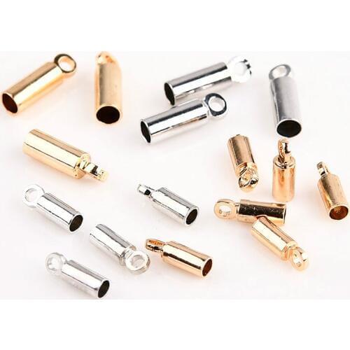 DIY handmade sweater Necklace ear jewelry closure cap material accessories leather rope lifting cap tassel cap cover 2 mm