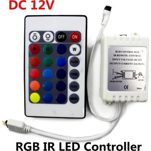 DC12V RGB IR Remote Controller 24 Keys LED Driver Dimmer For LED Strip light SMD 2835/3528/5050/5730/5630/3014