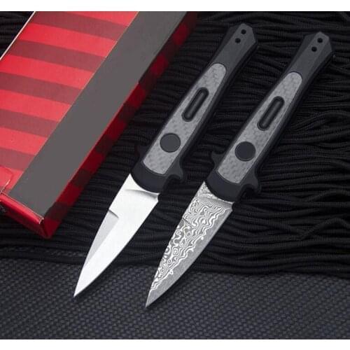 Kes 7125 Pocket Knife Damascus Steel/CPM-154 Blade Single Action Al+cf Handle Tactical Hunting Fishing EDC Survival Tool Knifes