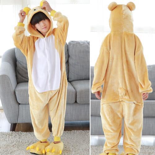 Hot Anime kigurumi kids Onesies Animal Bear Costume Boys Girls Cute Cartoon Animal Panda Pajamas children sleepwear Home Cloths
