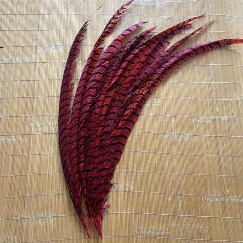 20pcs/lot Red Natural Pheasant Feathers 28-40inches /70-100CM Christmas Crafts Celebration Jewelry Home DIY Decoration Plume