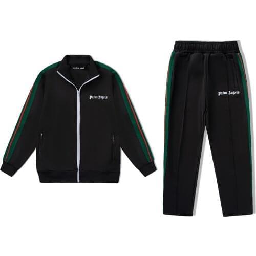 Palm Angels 21SS Logo letters Men and Women Cotton Long Sleeve Jacket +Pants Set Sports Jacket Set,Mens womens Casual suits