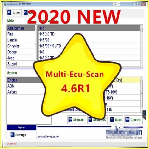 2021 Hot Sale Multiecuscan v4.6R FULL Registered New version software NEW MultiEcuScan 4.6R1 free Keygen and install video guide