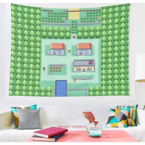 Dreams of Pallet Town tapestry Wall Hanging Beach Towel Throw Blanket Picnic Yoga Mat Tapestries Home Decoration