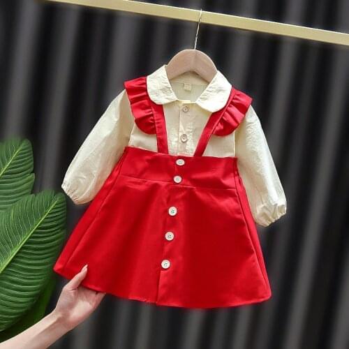 Melario Spring Autumn Girls Kids Dress Ruffle Long Sleeve Children Baby Infants Princess Party Dresses Christmas Red Vestidos