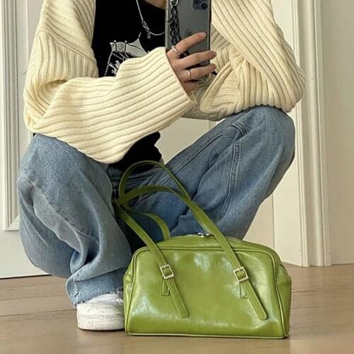 Fashion Green Women Shoulder Bags Designer Pillow Handbags Luxury PU Leather Female Purse Large Capacity Tote Casual Bag 2021
