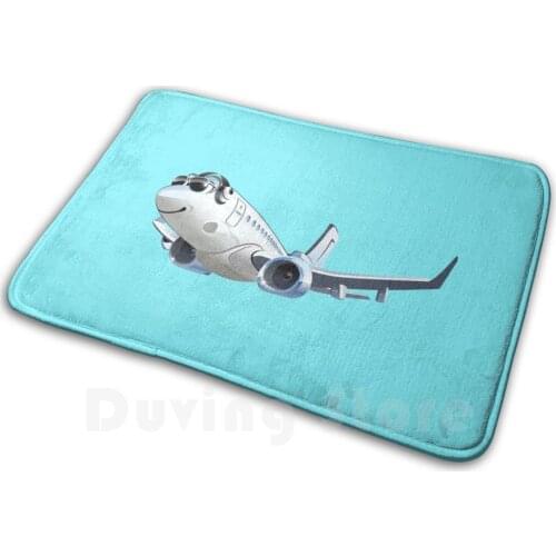 Cartoon Boeing 737 Carpet Mat Rug Cushion Aviation Colorful Airplane Isolated Cartoon Journey Clipart Vehicle Graphic