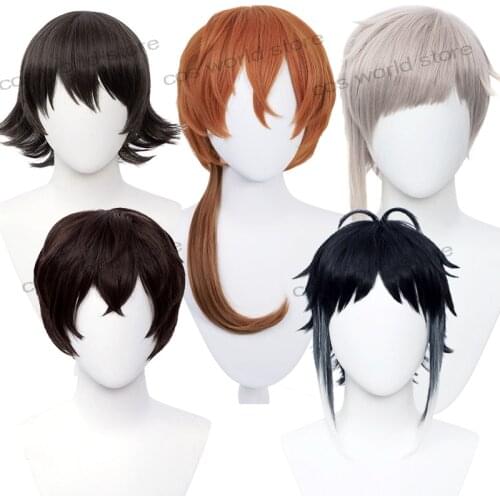 Bungo Stray Dogs Cos Dazai Osamu Ryunosuke Akutagawa Nakajima Atsushi Edogawa Rampo Nakahara Chuuya Cosplay Wig