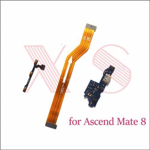 Power on/off volume switch side main mother board USB charging charger board connector flex cable For Huawei Ascend Mate 8