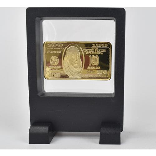 24K Gold-Plated Commemorative Coin USD 100 Dollar Bullion American Metal Coin USA Golden Bars Antique Collection with gift box