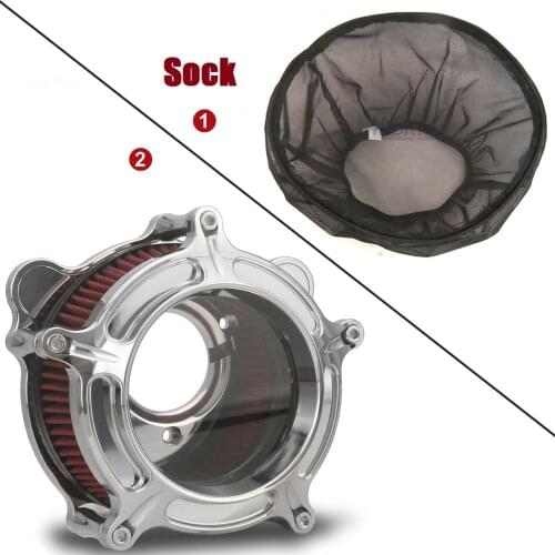 For Harley 1996-2003 XL1200S Sportster Sport 2007 XL50 50th Anniversary see through Chrome Air Cleaner Red Filter Rain Socker C