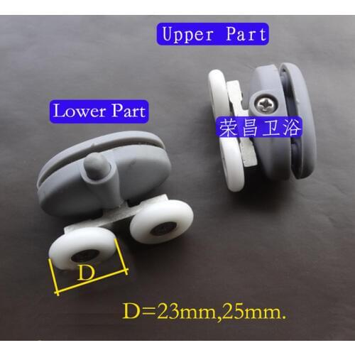 Zinc alloy double shower door roller wheels/runners/rollers/pulleys diameter 23mm 25mm 8pcs/lot
