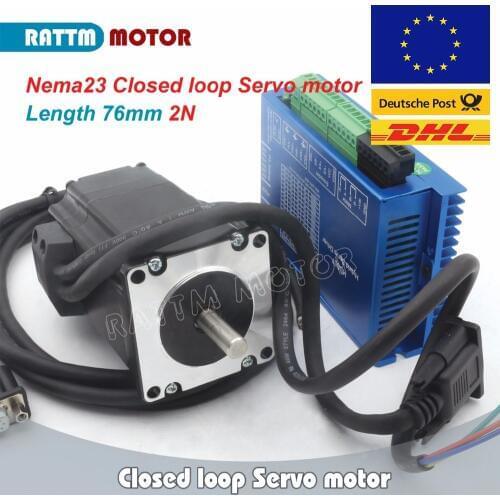Nema23 2N.m Closed Loop Easy Servo stepper motor 4.2A 76mm 20Kg.cm + 2HSS57 Hybrid Step servo Driver 6A + Encoder