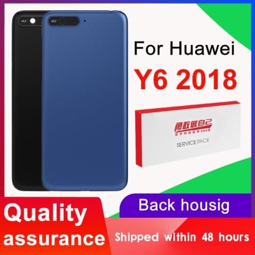 High Quality Back Housing Replacement For Huawei Y6 2018 Back Cover Battery Glass With Camera Lens For Y6 2018 Rear Cover