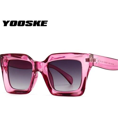 YOOSKE Fashion Square Sunglasses Women Luxury Brand Oversized Sun Glasses Ladies Vintage Big Frame Eyewear Female Travel UV400