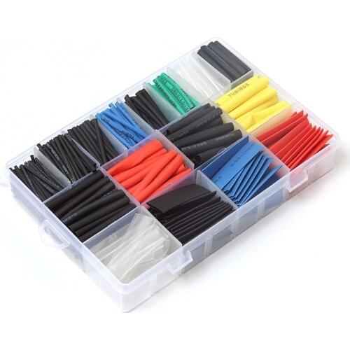 580pcs 2:1 Heat Shrink Tube 6 Colors 11 Sizes Tubing Set Combo Assorted Sleeving Wrap Cable Wire Kit for DIY