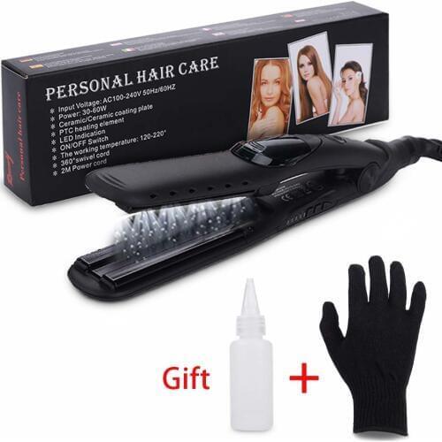 Professional Steam Hair Straightener Ceramic Vapor Hair Flat Iron Hair Straightening Iron Curler Salon Steamer Hair Styling Tool