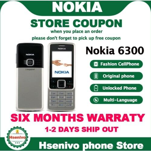 Original Unlocked Nokia 6300 5MP GSM Support Russian&Arabic Keyboard Mobile Phone Tri-Band Multi-language Refurbished