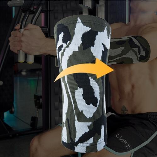 1 PCS 3D Weaving Knitted Elbow Sleeves Protector Camouflage Compression Bodybuilding Arm Sleeves Brace Sports Support