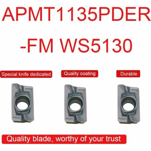 10PCS APMT1135PDER-FM WS5130 Carbide Inserts High Quality APMT11 Milling Blade CNC Lathe Turning Tool Cutting Machine