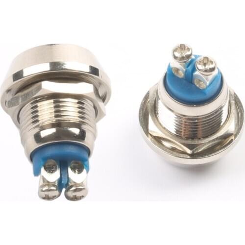 12mm Waterproof Metal Push Button Switch Momentary self-reset domed screw terminal 1NO for car