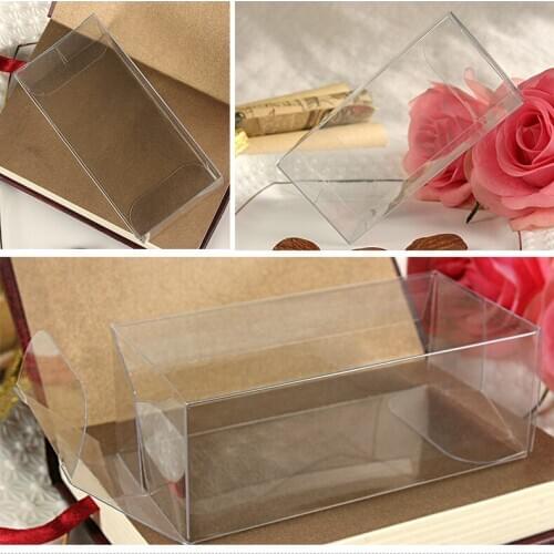 300pcs 3*4*8.2cm Wedding PVC Box Clear Gift Craft Cosmetic Display Box Small Jewelry Packing Holder Transparent Plastic Box