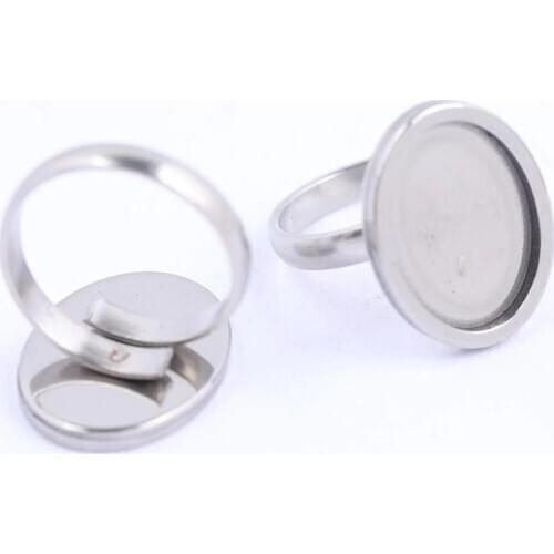 5pcs Oval Cabochon Ring Bezel Setting Trays Fit 13x18mm 18x25mm Base Blanks For Jewelry Making