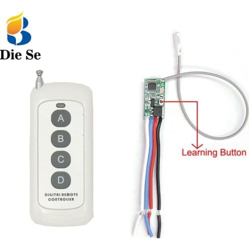 433mhz Wireless Remote Control DC 3.6V 6V 12V 24V 1CH Relay Receiver Module With Over 500meters Transmitter For LED Lamp Light