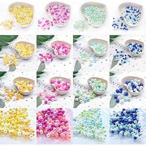 3/4/6/8/10mm Multi Size Option Random Mix Color Round without Holes Grament Bead for Jewelry Cloth Accessories Crafts 20g