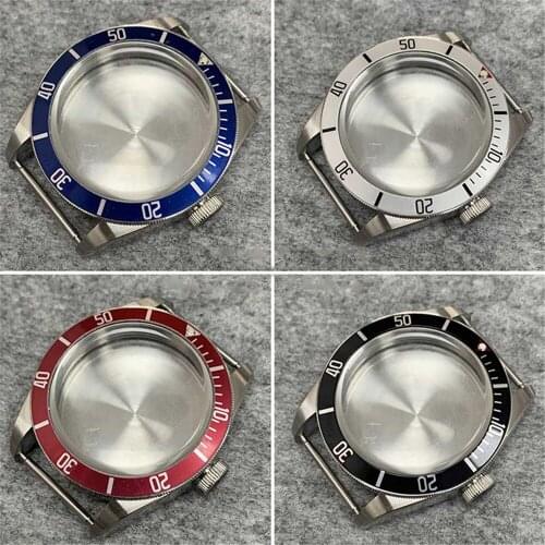 Watch Parts 41mm Watch Case 316 Stainless Steel Shell Mineral Glass Aluminum Bezel For NH35/NH36 Movement