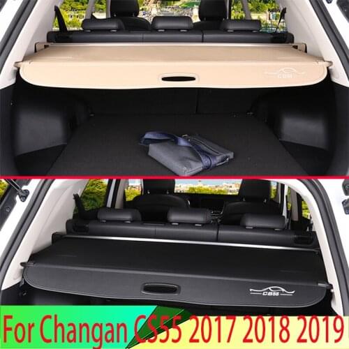 For Changan CS55 2017 2018 2019 Aluminum + Canvas Black Rear cargo cover