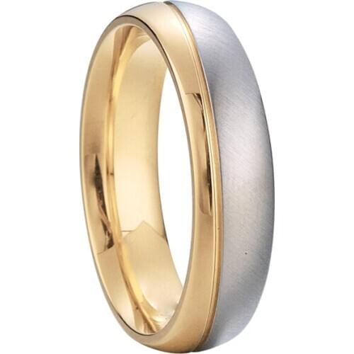 Two tone man ring steel fashion jewellery wedding rings Anniversary gift wholesale