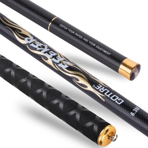 Goture Seeker Hard Carbon Herabuna Rod Hand Fishing Rod 3.6m 4.5m 5.4m 6.3m 7.2m Carp Fishing Pole Trout Tenkara Fly Fishing Rod