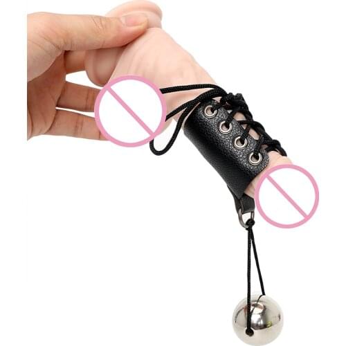 IKOKY Enlargement Cock Ring with Heavy Metal Ball Sex Toys for Men Male Exercise Penis Enlarger Stretcher Penis Growth by Weight