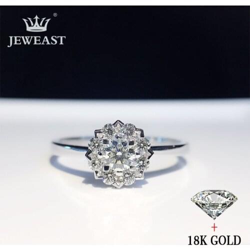 Natural Diamond 18K Gold Pure Gold Ring Beautiful Gemstone Ring Good Upscale Trendy Classic Party Fine Jewelry Hot Sell New 2020