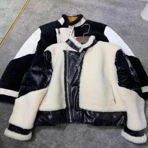 Fashion women Down Jackets 2020 Runway Luxury Leather Patchwork famous Brand European Design party style Women Clothing