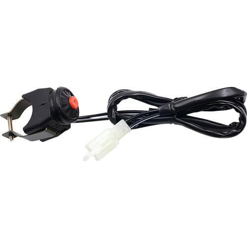 Motorcycle Pit Dirt Bike Motorcross Kill Horn Switch Momentary Button Red Plastic Housing Copper Wire Light Switch