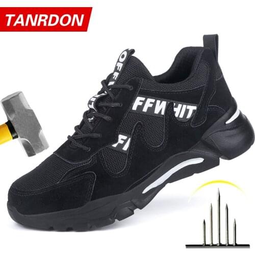 Mens Work Safety Boots Non-slip Puncture Kevlar bottom Fashion Safety Shoes Waterproof Steel Toe Shoe