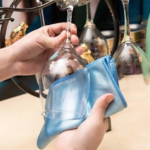 1Pcs No Trace Absorbable Soft Microfiber Kitchen Cleaning Cloth No Lint Window Car Rag Cleaning Towel Wipes Glass Cloth Gadgets