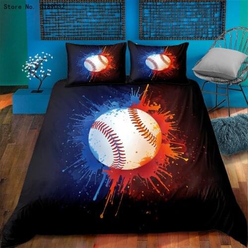 Boys Ball Duvet Cover Sets Basketball Football Soccer 3D Printed Bedding Sets Sport Game Bed Cover Queen King Double Bedspread